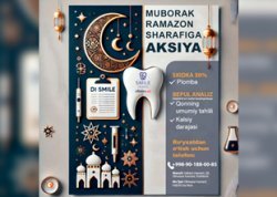 Skidka 50% plombaga Di Smile klinikasida – Ramazonda tabassumingiz porlasin!