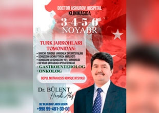 BEPUL konsultatsiya Turkiyadan kelgan yetakchi mutaxassislardan Doctor Ashurov Hospitalda! BEPUL konsultatsiya Turkiyadan kelgan yetakchi mutaxassislardan Doctor Ashurov Hospitalda!